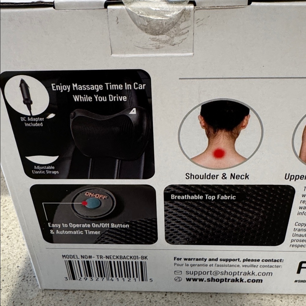 Car & Home Shiatsu Massager - Black and Red - Picture 4 of 8
